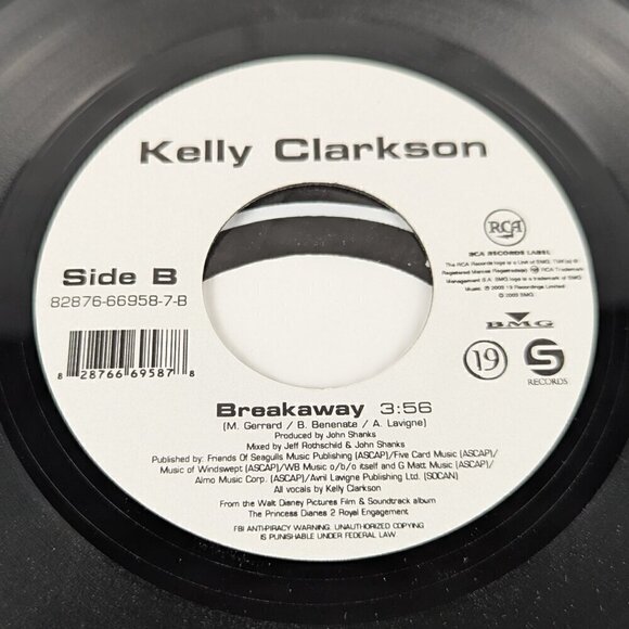 NEW Kelly Clarkson 7" Vinyl - Since U Been Gone/Breakaway 2004 - Picture 3 of 4